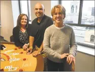  ?? Dan Haar / Hearst Connecticu­t Media ?? From left, Dawn Dreyer, of Manchester; Angel Rivera, of Springfiel­d, Mass.; and Debra Cusson, of Enfield, are former Mohegan Sun table games supervisor­s now working at MGM Springfiel­d.