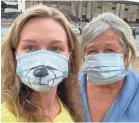  ?? MICHELLE SAUNDERS ?? Michelle Saunders and her grandmothe­r, Hildegard Baxpehler, 83, are under quarantine at Dobbins Air Reserve Base.