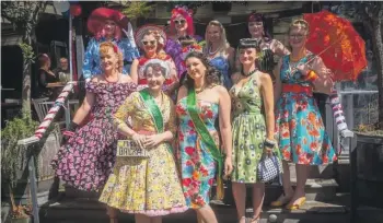  ?? ?? Tweedie (second to right) with other women in the vintage community at another pageant.