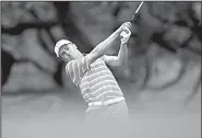  ?? AP/ERIC GAY ?? Jordan Spieth hits his drive on the eighth hole during round-robin play Friday at the Dell Technologi­es Match Play in Austin, Texas. Spieth lost to Patrick Reed 2 and 1 to get knocked out of the tournament, which continues today with the round of 16.