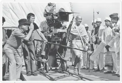  ?? ©COLUMBIA/ COURTESY EVERETT ALAMY STOCK PHOTO ?? ■ Gandhi film director, Richard Attenborou­gh, (left) and actor, Ben Kingsley, who played the Mahatma, on set, 1982.