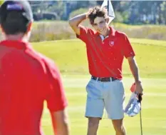  ?? STAFF PHOTO BY PATRICK MACCOON ?? Baylor junior Sheldon McKnight smiles after winning the TSSAA Division II-AA individual state title with a playoff victory at WillowBroo­k Golf Course in Manchester on Tuesday.