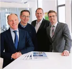  ?? RP-FOTO: TL ?? Norbert Bienen, Thomas Siegert, Roman Bühner-Lomberg und Andre Haack (von links) stellten den „Gewerblich­en Mietspiege­l“vor.