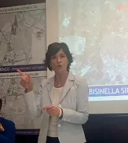  ??  ?? Al Bauli Patrizia Bisinella ha illustrato i progetti per la viabilità nella zona di Verona Sud