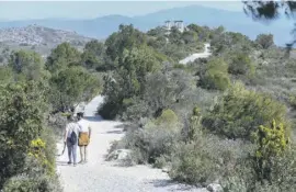  ?? ?? Weg zum Wolfs-Mirador. Hunde sind anzuleinen, Wölfe nicht.