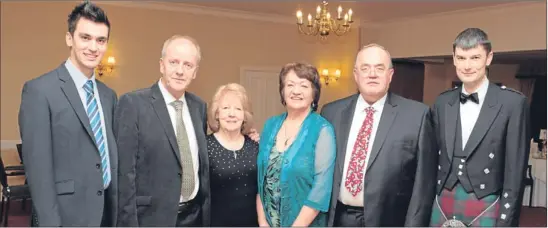  ?? Picture: Phil Hannah. ?? From left, Jason Blyth, Wallace Mitchell, vicepresid­ent Molly Smith, president Ereti Mitchell, Mike Bowman and Henry Philip at the New Zealand Society Scotland’s Waitangi dinner dance at Murrayshal­l House Hotel, Scone.