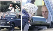  ??  ?? MEMORIES Queen and Duke in Land Rover, 1968 and 1977, and, right, the couple chat