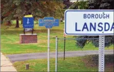  ?? GEOFF PATTON — DIGITAL FIRST MEDIA FILES PHOTO ?? A sign next to West Main Street in Lansdale near two exisitng signs in adjacent Towamencin Township welcomes motorists and pedestrian­s to the borough.