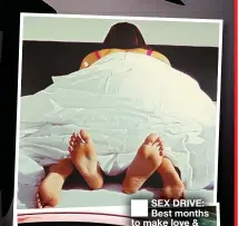  ??  ?? ■ SEX DRIVE: Best months to make love & take driving test