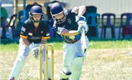  ??  ?? Driving down the ground, Sam Coleman finished with 52* against Longwarry in Division 6.