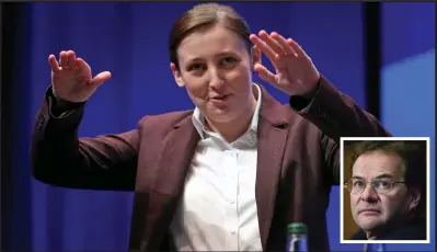  ??  ?? Mhairi Black spoke out at Westminste­r last week about the abuse she’s suffered online, and inset, Quentin Letts