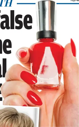  ??  ?? Red alert: A fake nail injury could have killed Beth Brown