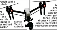  ??  ?? Spy in the sky: A drone