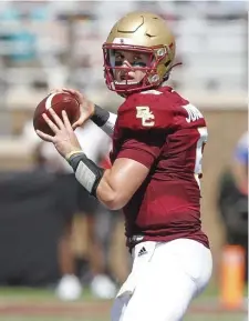  ?? HERALD FILE ?? OUT FOR A WHILE: Boston College QB Phil Jurkovec may miss the season with a hand injury.