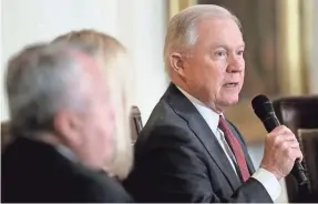  ?? WIN MCNAMEE/GETTY IMAGES ?? Attorney General Jeff Sessions was called “disgracefu­l” by President Trump for the way he wants to handle a surveillan­ce inquiry.