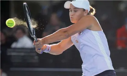  ?? Photograph: Peter Argent ?? Australia’s Ash Barty will take on Angelique Kerber for a place in the Wimbledon final.