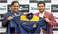  ?? Photo by Neeraj Murali ?? Dubai’s Suhail Galadari (left) has partnered with Javed Afridi to coown the Benoni Zalmi franchise. —