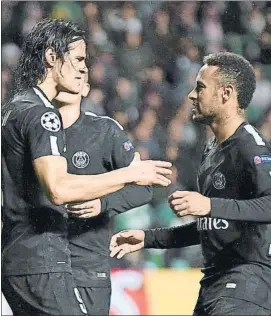  ?? FOTO: GYI ?? Neymar y Cavani acercaron posturas Antes del entrenamie­nto del miércoles