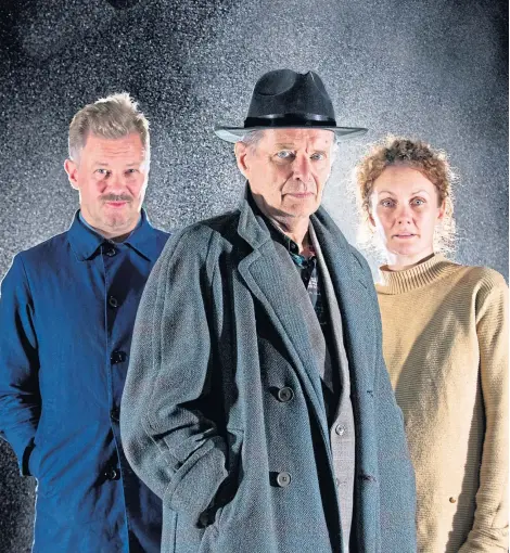  ??  ?? Richard Standing, George Costigan and Kirsty Stuart star in Faith Healer at Pitlochry Festival Theatre.