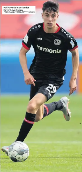  ?? FRIEDEMANN VOGEL/GETTY IMAGES ?? Kai Havertz in action for Bayer Leverkusen