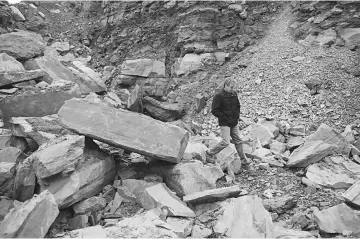  ??  ?? Nesselrott­e now sells crushed limestone, instead of coal, at his surface mine in Buckhannon, West Virginia. — WP-Bloomberg photos