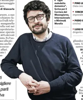  ??  ?? Sgurado
sul voto Alessandro Leogrande, scrittore tarantino, racconta la città che si avvicina alle elezioni