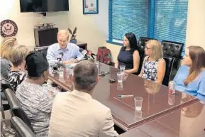  ?? NASEEM S. MILLER/STAFF ?? Orlando residents with pre-existing health issues tell Sen. Bill Nelson Obamacare coverage is vital.