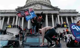  ?? Photograph: Alex Edelman/AFP/Getty Images ?? Rioters at the US Capitol last week used Zello, which claims to have 150 million users.