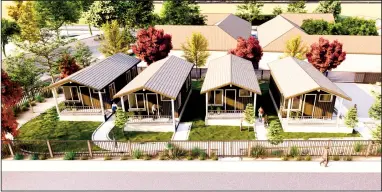  ?? COURTESY ART/CITY OF LODI ?? The Harmony Homes Project entails placing four tiny homes at the 301 E. Lodi Anve.