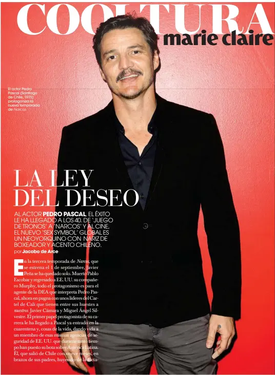  ??  ?? El actor Pedro Pascal (Santiago de Chile, 1975) protagoniz­a la nueva temporada de Narcos.