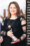  ??  ?? Ruth Jones pictured with the Impact award for the Gavin & Stacey, Christmas Special in the press room at the National Television Awards