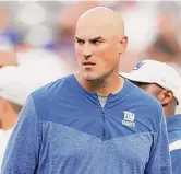  ?? Sarah Stier/Getty Images ?? Former quarterbac­k Mike Kafka just ended his first year as the Giants’ offensive coordinato­r.