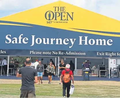  ?? Picture: Dougie Nicolson. ?? A row has flared amid claims that visitors were funnelled away from the main street in Carnoustie to the Open site.