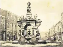  ??  ?? Dudley Market Place showing the Dudley Arms Hotel on the righthand side