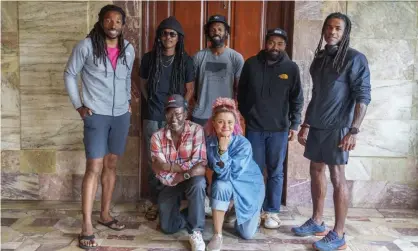  ?? ?? Members of the all-Black team to climb Everest at the Yak and Yeti hotel in Kathmandu on Wednesday. Photograph: Niranjan Shrestha/AP