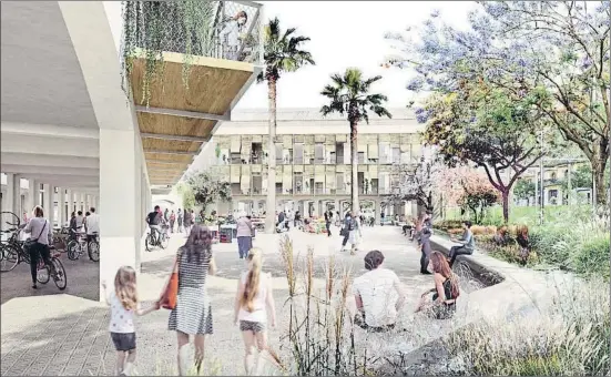  ?? AJUNTAMENT DE BARCELONA ?? Los edificios estarán rodeados de una zona verde que se abrirá a las calles Rosselló y Provença