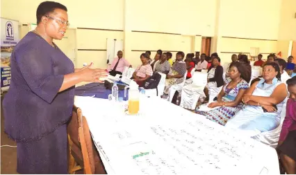  ?? — (Picture by Memory Mangombe) ?? Zimbabwe Women’s Microfinan­ce Bank (ZWMB) chief executive officer Mrs Mandas Marikanda addresses delegates at a women affairs stakeholde­rs meeting in Harare on Wednesday.