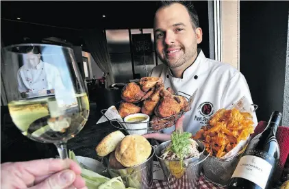  ?? ED KAISER /EDMONTON JOURNAL ?? CedarCreek Chardonnay perfectly complement­s Chef Paul Shufelt’s Sunday Family Picnic Fried Chicken Dinner.