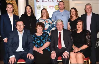  ??  ?? John Lenihan (seated third from left) who was presented with the East Kerry All Stars Person of the Year Award with (left) his wife Margaret and family members Paul, Tina, Sean, Calire, Jillian, Colm, Tracey and Dan at the East Kerry GAA All Stars...