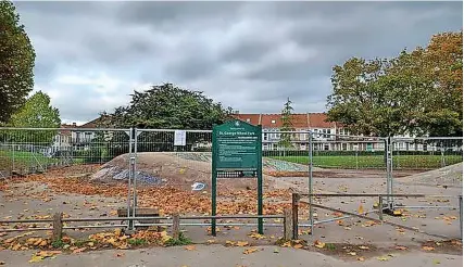  ?? ?? Above, parts of the skate park at St George Park are currently fenced off; below, the skate park in use