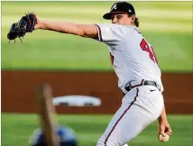  ?? CURTIS COMPTON/CURTIS.COMPTON@AJC.COM ?? Braves right-hander Mike Soroka had a 2.68 ERA in 2019, his first full season, but tore his Achilles in his third start of 2020 and missed the team’s run to the NLCS.