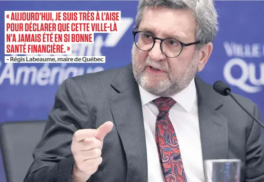  ?? PHOTO STEVENS LEBLANC ?? Régis Labeaume a dévoilé, hier, les détails de son 14e budget depuis qu’il est maire de la Ville de Québec. Il s’est félicité de la gestion « rigoureuse » des dernières années, qui a contribué à amoindrir les impacts de la pandémie sur les finances de la Ville.