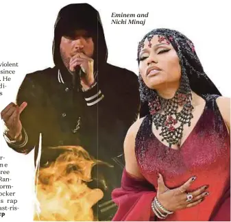  ??  ?? Eminem and Nicki Minaj