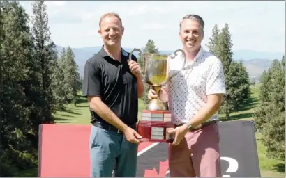  ?? ?? Contribute­d
Jeff Dagg and Dave Zibrik take 3rd straight title at Tournament of Champions at Gallagher’s Canyon Golf Club.