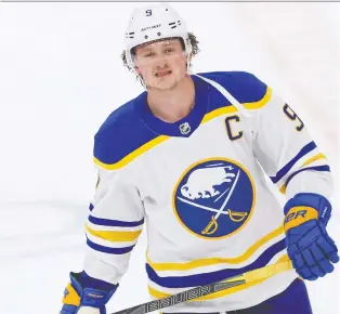  ?? GEOFF BURKE/USA TODAY SPORTS FILES ?? Buffalo Sabres centre Jack Eichel's agents have let it be known that he's skating again, providing some enticement for clubs concerned about his medical condition.