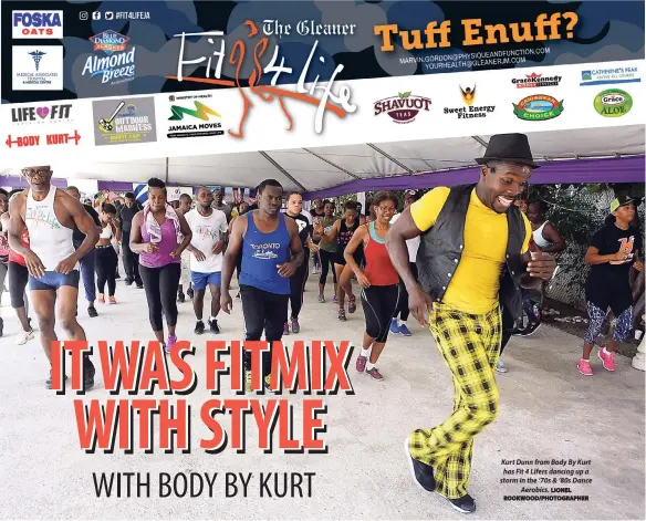  ?? LIONEL ROOKWOOD/PHOTOGRAPH­ER ?? Kurt Dunn from Body By Kurt has Fit 4 Lifers dancing up a storm in the ‘70s &amp; ‘80s Dance Aerobics.