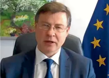  ?? TWITTER ?? Trade Commission­er Valdis Dombrovski­s said the future of the deal ‘‘will depend really on how broader EUChina relations will evolve’’.