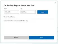  ??  ?? Adding allowed periods for screen time.