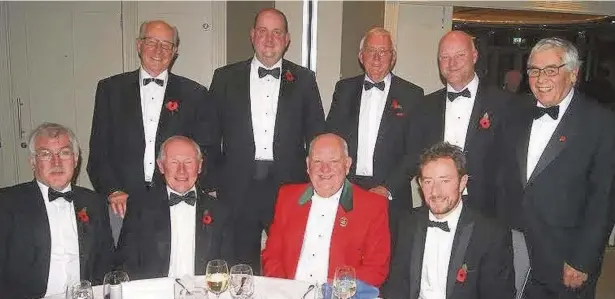  ??  ?? ●● Styal Golf Club captains at the Society of Manchester and District Golf Captains