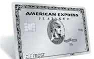  ??  ?? This image provided by American Express shows the company’s redesigned platinum credit card. American Express is announcing a new set of features for its Platinum Card, the popular charge card aimed at well-off and frequently traveling customers.